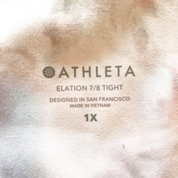 ATHLETA Elation 7/8 Tight Pink Snow Dye Athletic Active Yoga Leggings Womens 1X - Picture 5 of 11